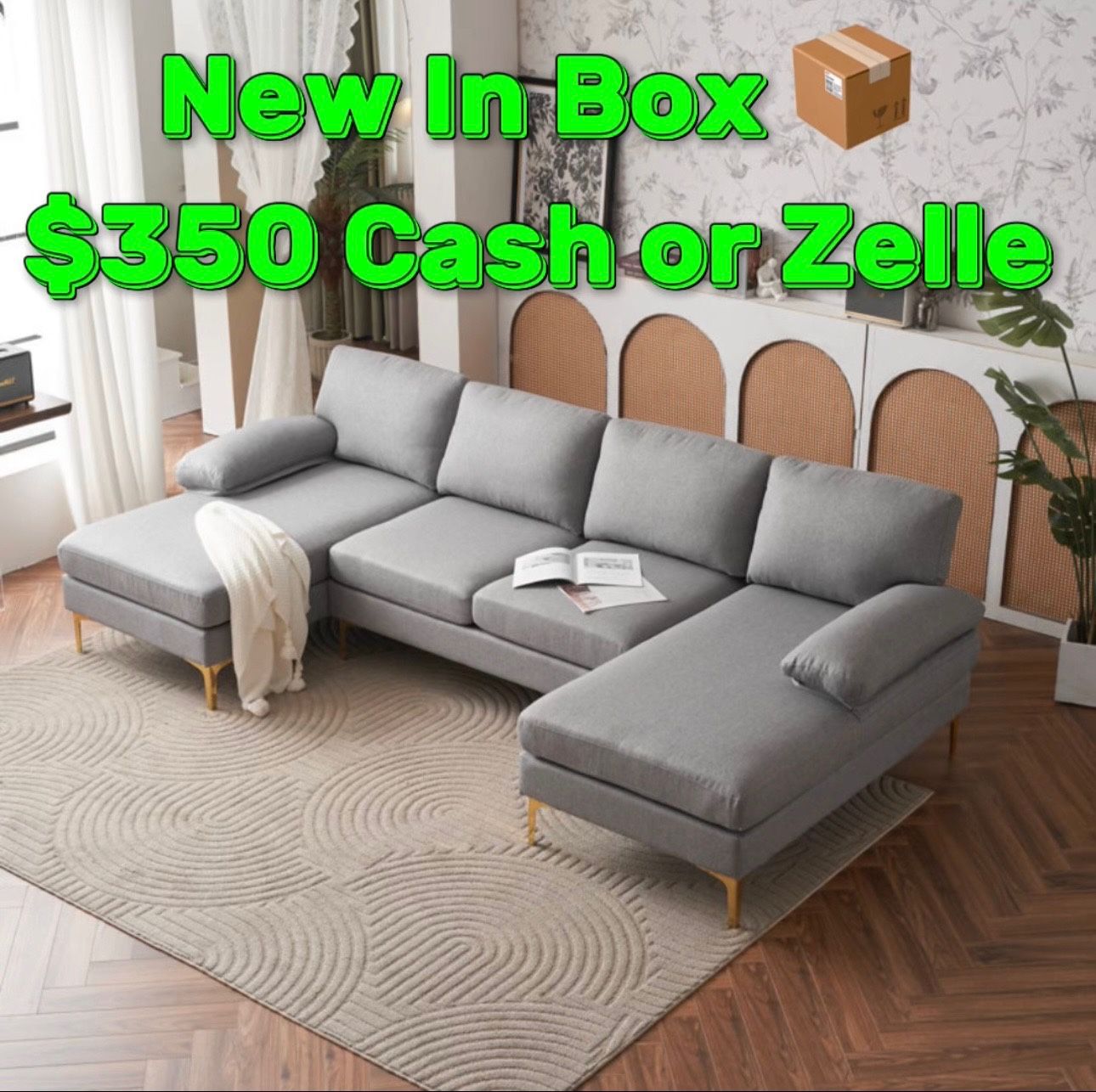 U Shape Sectional Sofa ?️ Brand New In Box Sealed 