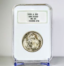 1935-S San Diego Exposition commemorative half dollar silver coin - cash pickup at angleton only