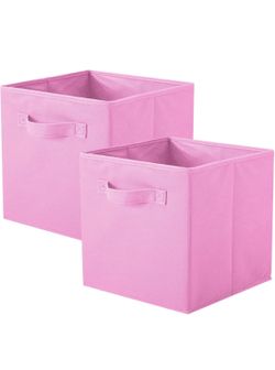 Pack Of 6 Pink Storage Bins, Foldable Fabric Storage Cubes And Cloth Storage Organizer Drawer For Closet And Toys Storage