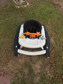 Black Baby walker foldable/height adjustable