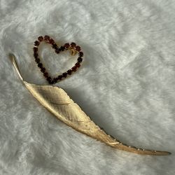 Elegant Giovanni Gold Plated Leaf Brushed And Signed