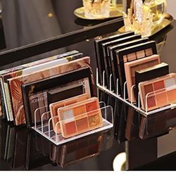 2 Pcs Makeup Organizers Pallete Acrylic Eyeshadow Holder Storage Vanity Dividers New 