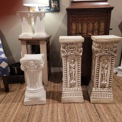 White Roman Pedestals
