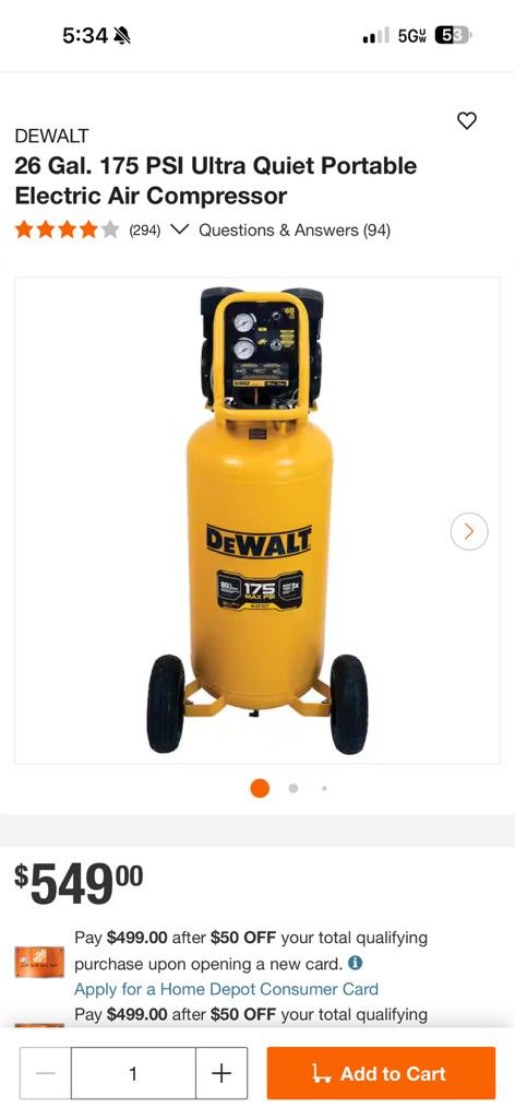 Dewalt Portable Air Compressor 