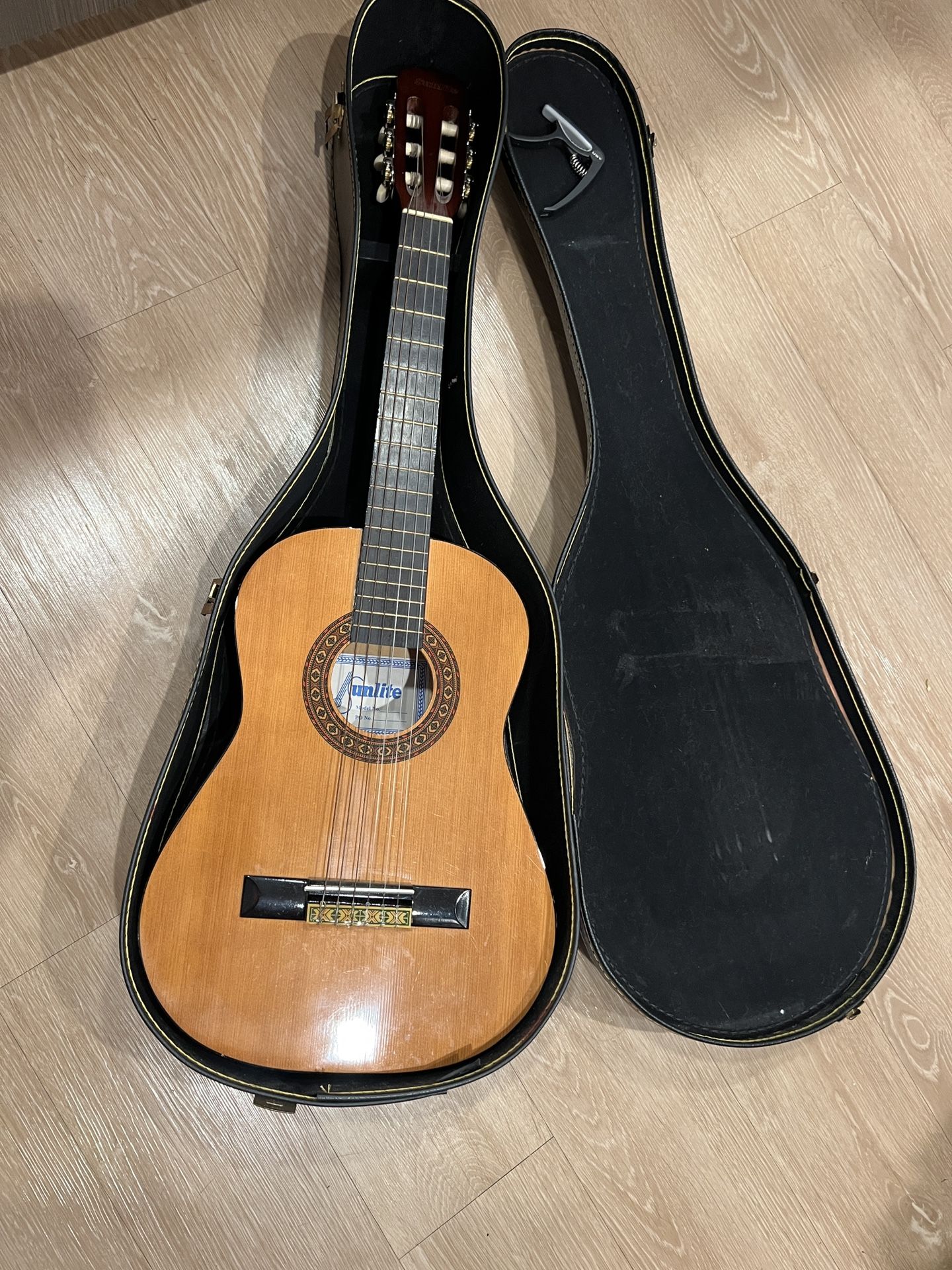 Small Spanish Guitar - New Strings - Hard Case Included