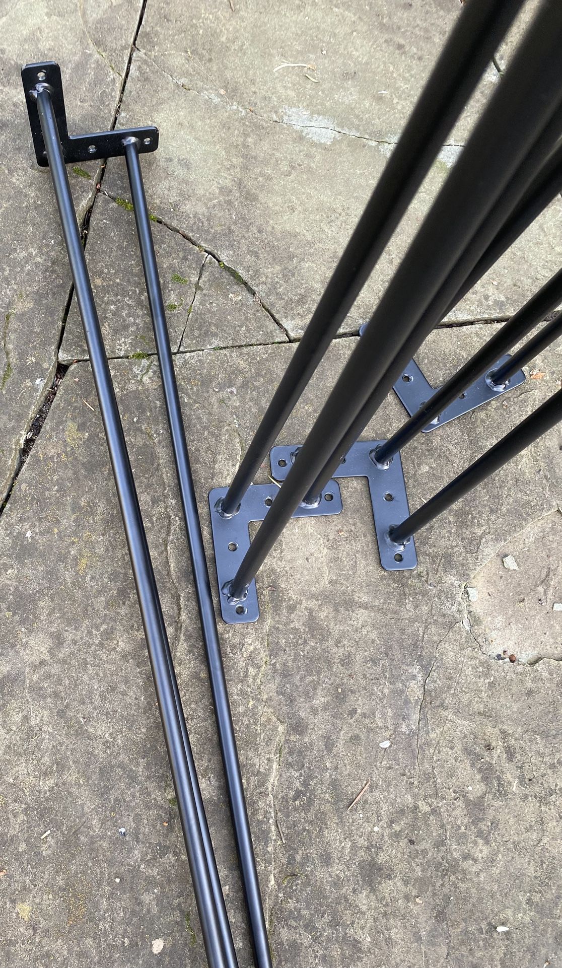 Set Of 4 34” Tall Metal Hair Pin Legs Black