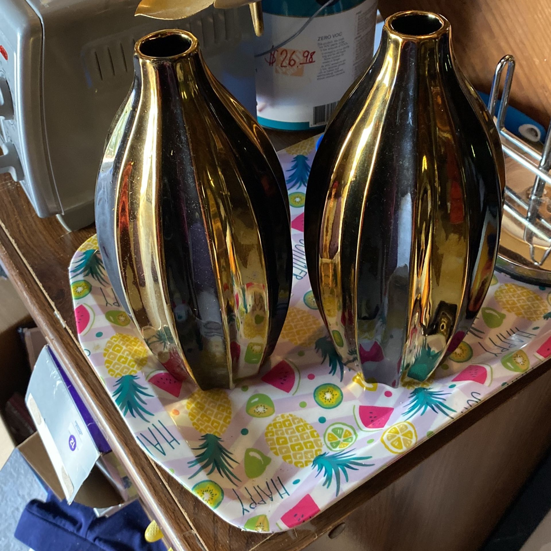 Gold And Black Vases