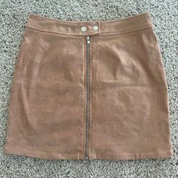 Suede Tan Mini Skirt