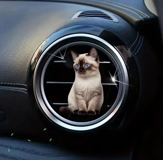 Cool 3D Print Siamese Cat Car Air Freshner Vent Clip