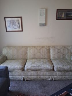 A Green & Yellow Antique Sofa