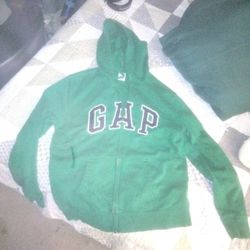 large Gap Zipup Hoodie Green