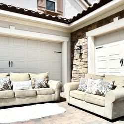 Gray Sofa and Loveseat Set 