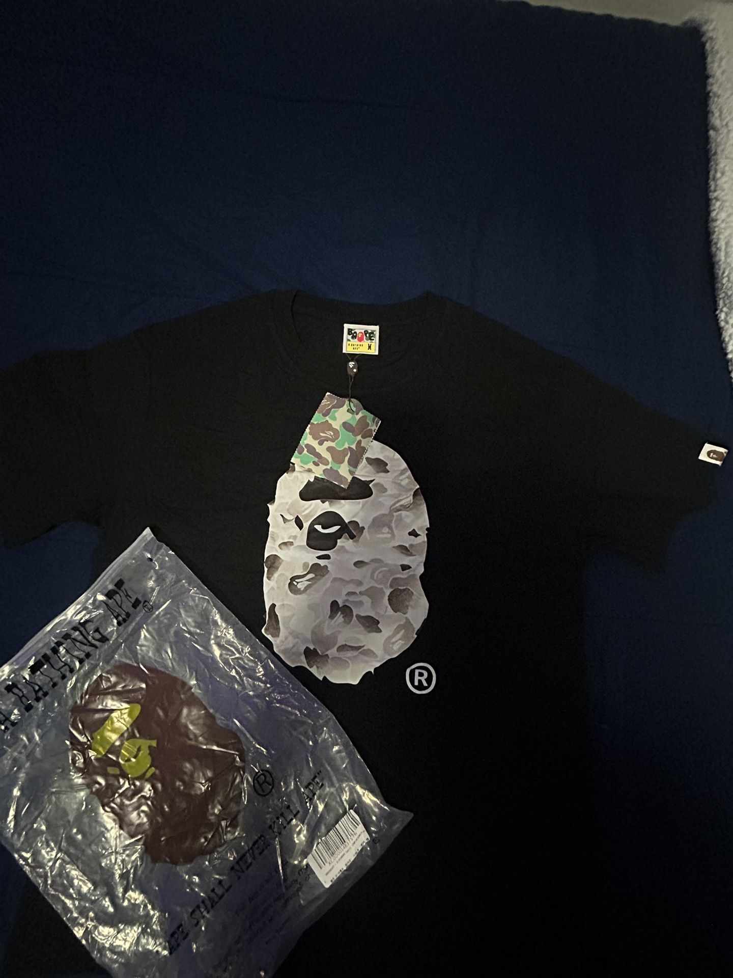 π₯ Brand New BAPE Black & Grey Camo Tee β Size M β Streetwear Essential