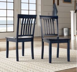 Antique denim nautical dining chairs set of 2