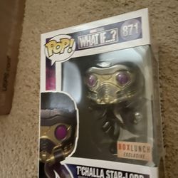 Funko Pop Exclusive Marvel  What If Metallic T’Challa Star Lord