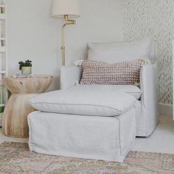 RH Modern Rocking Chair / Glider + Ottoman