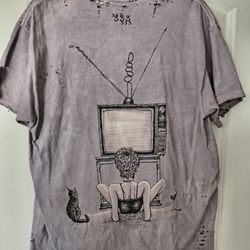 Death Word Large Distressed T-Shirt Unisex Punk Goth Metal Alternative Street Hand Made