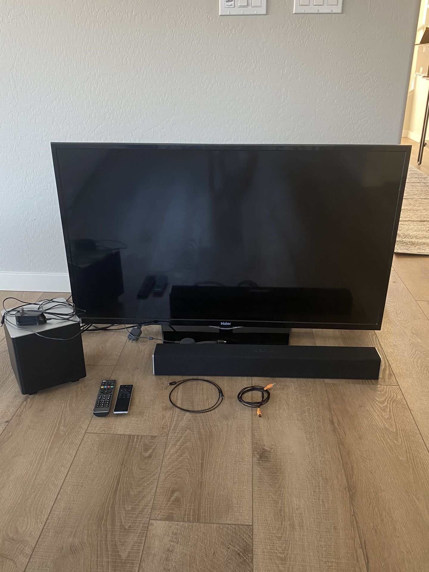 50” haier tv with sound bar and chromecast