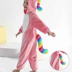 SYNPOS Winter Baby Unisex Unicorn Hooded Romper Fleece Zip Up Jumpsuit with Tail🆕✅