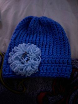 Blue Crochet Beanie