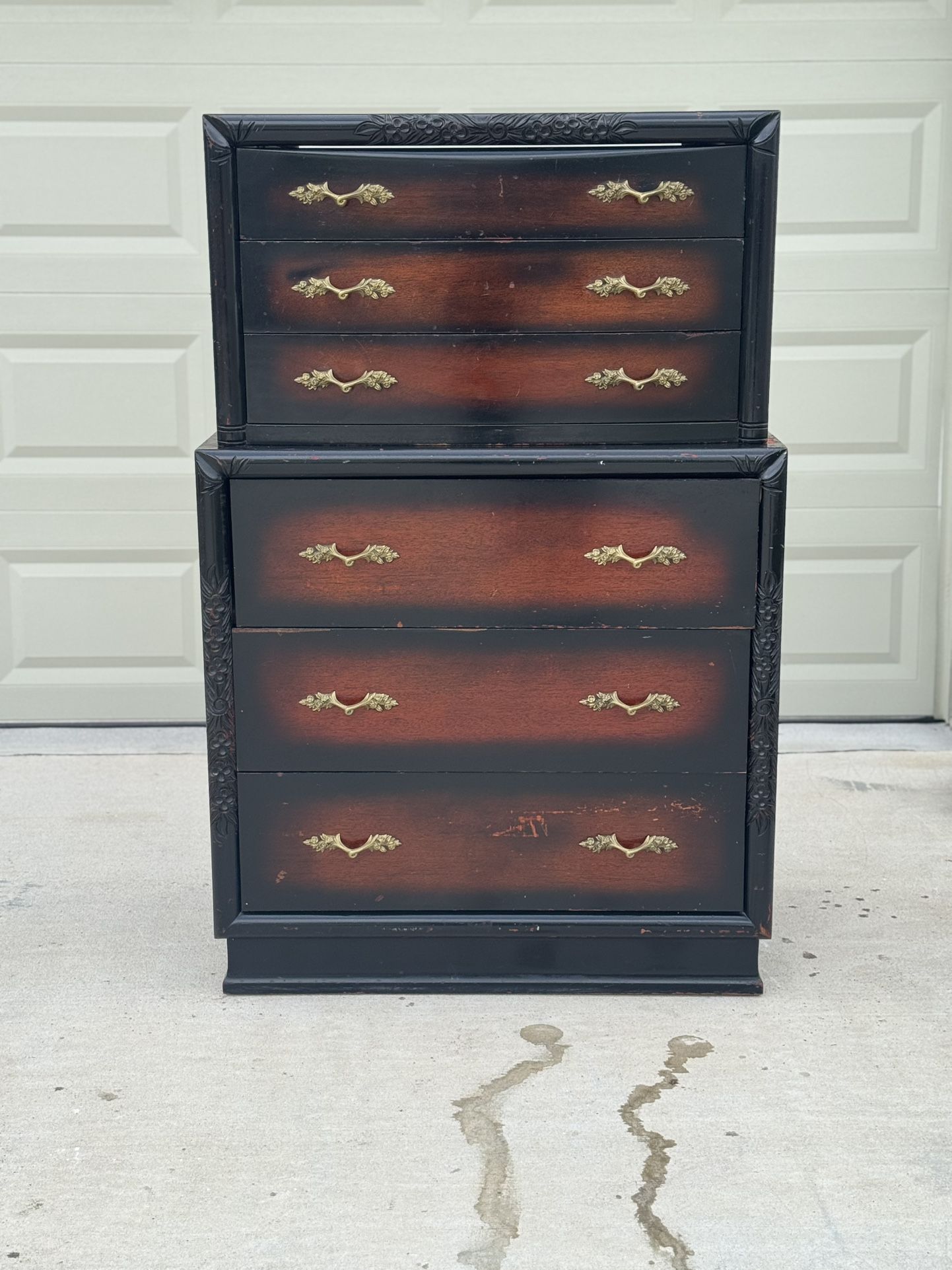 2 Piece Tall Boy Dresser H36x35x19 H20x34x21