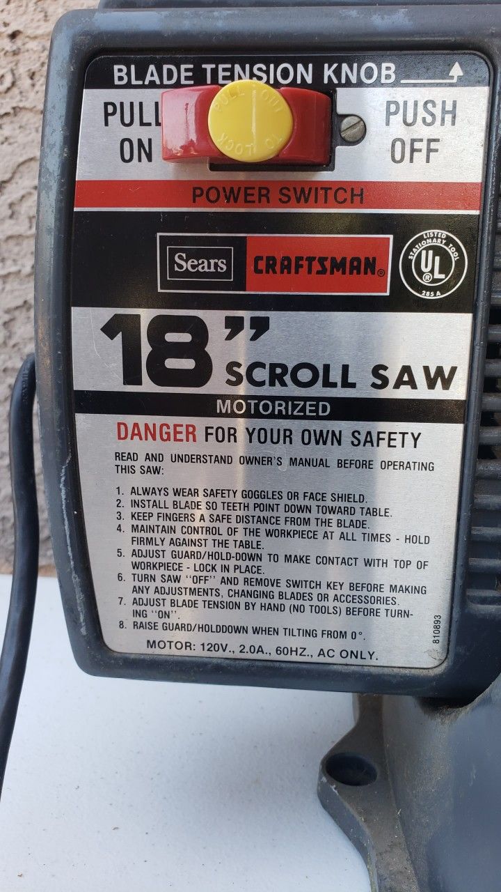 Craftsman Scroll Saw 18"