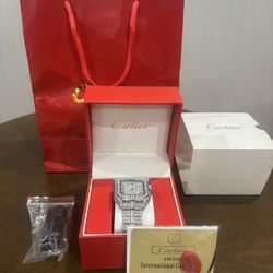 Iced Out Cartier Watch 