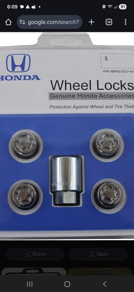 Honda Wheel Locks