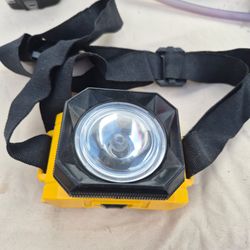Excellent Working Adjustable Head Band Headlight, Radio Shack Yellow 0501
