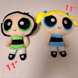 The PowerPuff Girls Bubbles And Buttercup 11" Plush Doll 