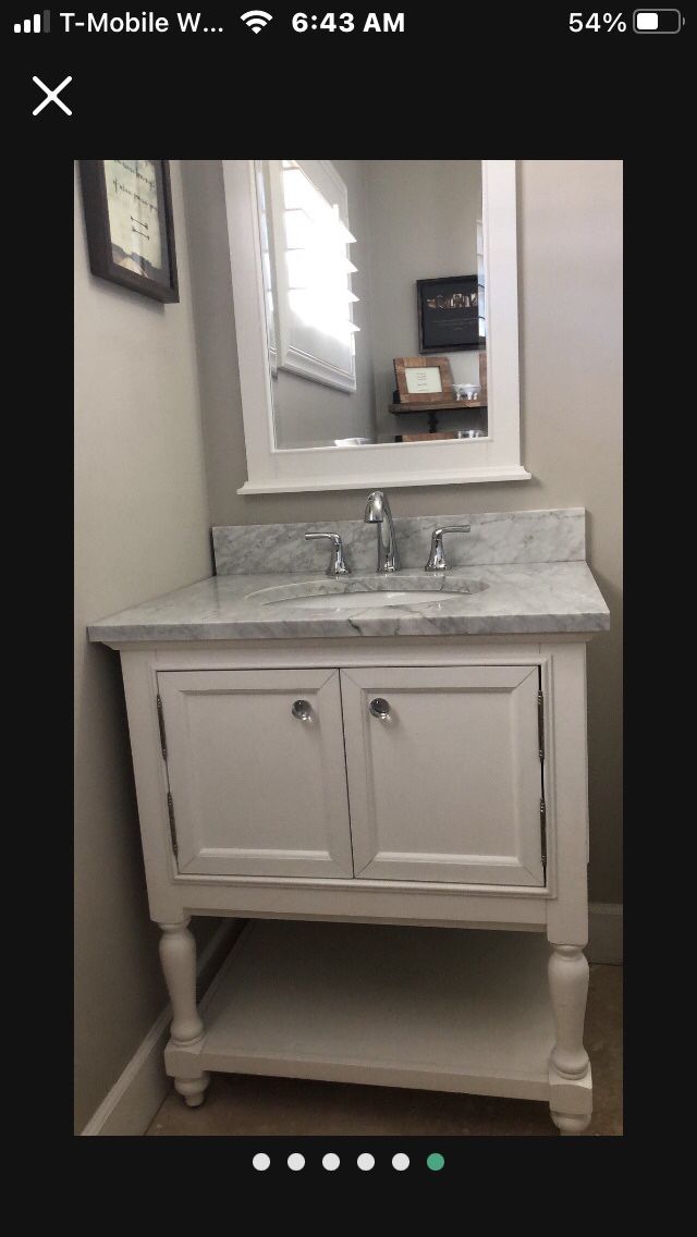 White Farm House With Mirror No Faucet