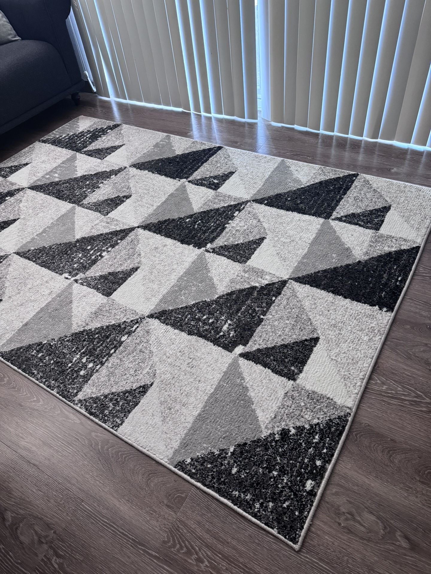 IKEA TILLFART Rug, low pile, triangle/gray, 5 ' 3 "X7'7"