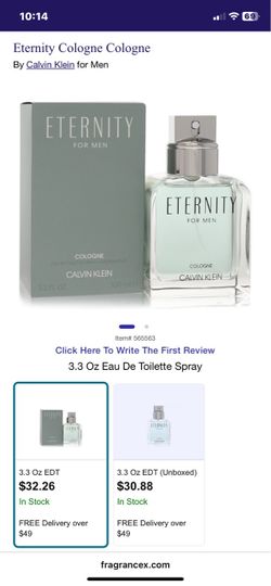 Calvin Klein Eternity Cologne for Men 3.3 oz