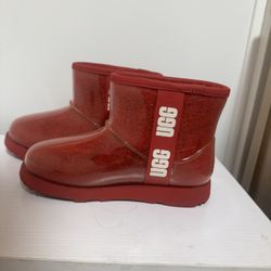 Ugg Classic Samba Red Mini Clear Waterproof Boot 