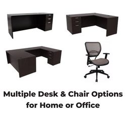 Professional Office Desks: Rectangle, L-shape, U-shape configurations