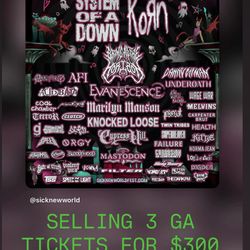 Sick New World Tickets for sale!