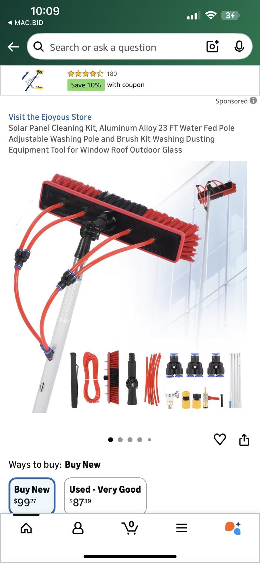 Solar Panel Cleaning Kit, Aluminum Alloy 23 FT