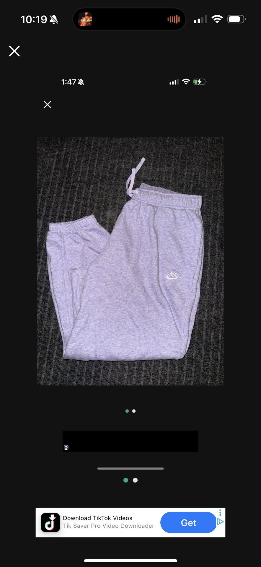 WOMENS LARGE NIKE SWEAT PANTS 