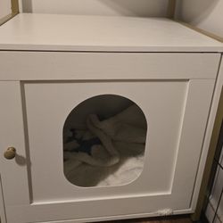 Cat Litter Box White Furniture 