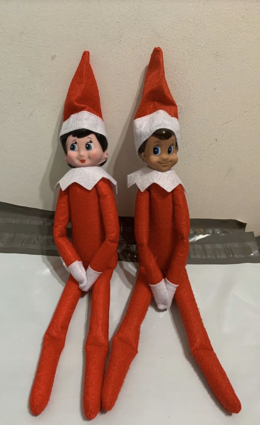 New Elf on the shelf 1 Red Girl and 1 Red Boy Dolls Plush Set High Quality Great Christmas Gift
