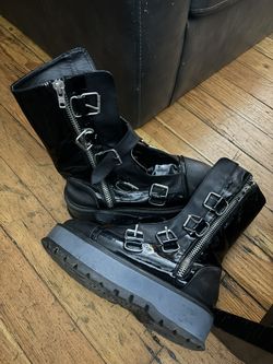 Demonia Leather Black Boots