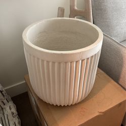 Pottery Barn Concrete Fluted Outdoor Planter