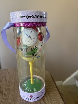 Top Shelf Multicolor Handpainted Teacher's Wine Glass - New