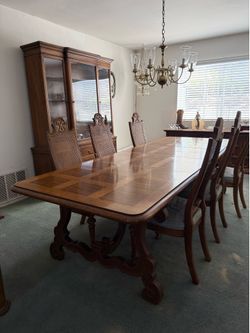 Vintage Heritage Dining Set  with 6 chairs Solid wood