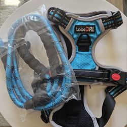 TobeDRI  No Pull Dog Harness Adjustable Reflective Oxford Easy Control (M Blue)