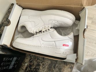 Nike Air Force 1 Supreme White Low-Top Sneakers