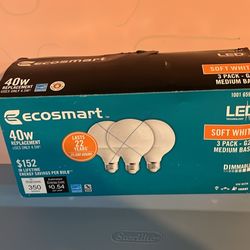 EcoSmart 40-Watt Equivalent G25 Dimmable Energy Star Frosted Filament LED Light Bulb Soft White (3-P