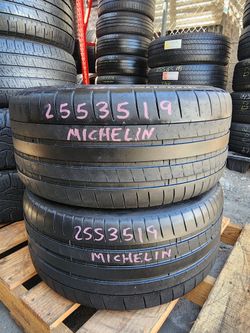 255 35ZR 19 MICHELIN PILOT SUPER SPORT 2553519 USED TIRES (PAIR) MOUNT BALANCE INCLUDED