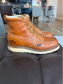 THOROGOOD AMERICAN HERITAGE 6" TOBACCO MOC TOE WORK BOOTS FOR MEN 10.5