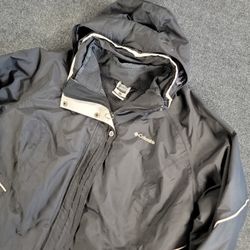 Columbia Women's Omni-Tech 2XL Interchange w/ REMOVABLE HOOD - BLACK/WHITE/GRAY